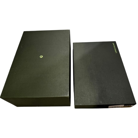 Longchamp Designer Shoe Box + Dust Bag | Dark Green Storage Box | 12x8x4.5” - Picture 2 of 4